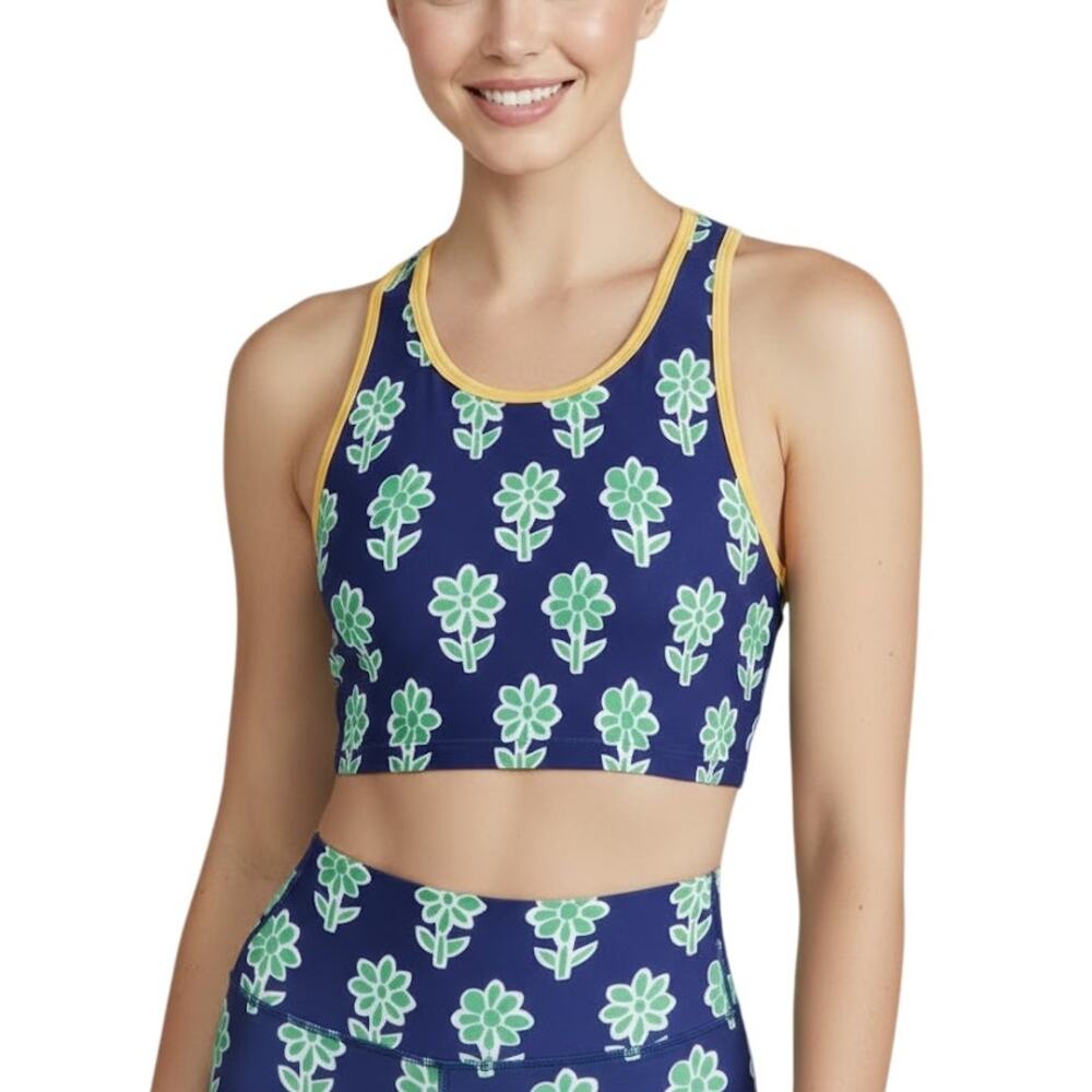 Rhode Mia Racerback Bra Top Cobalt Floral Women Size XS NWT